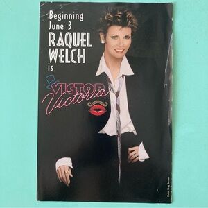 2 Sided RAQUEL WELCH Victor/Victoria Flyer 9X6 1997 MARQUIS THEATRE Creased Edge